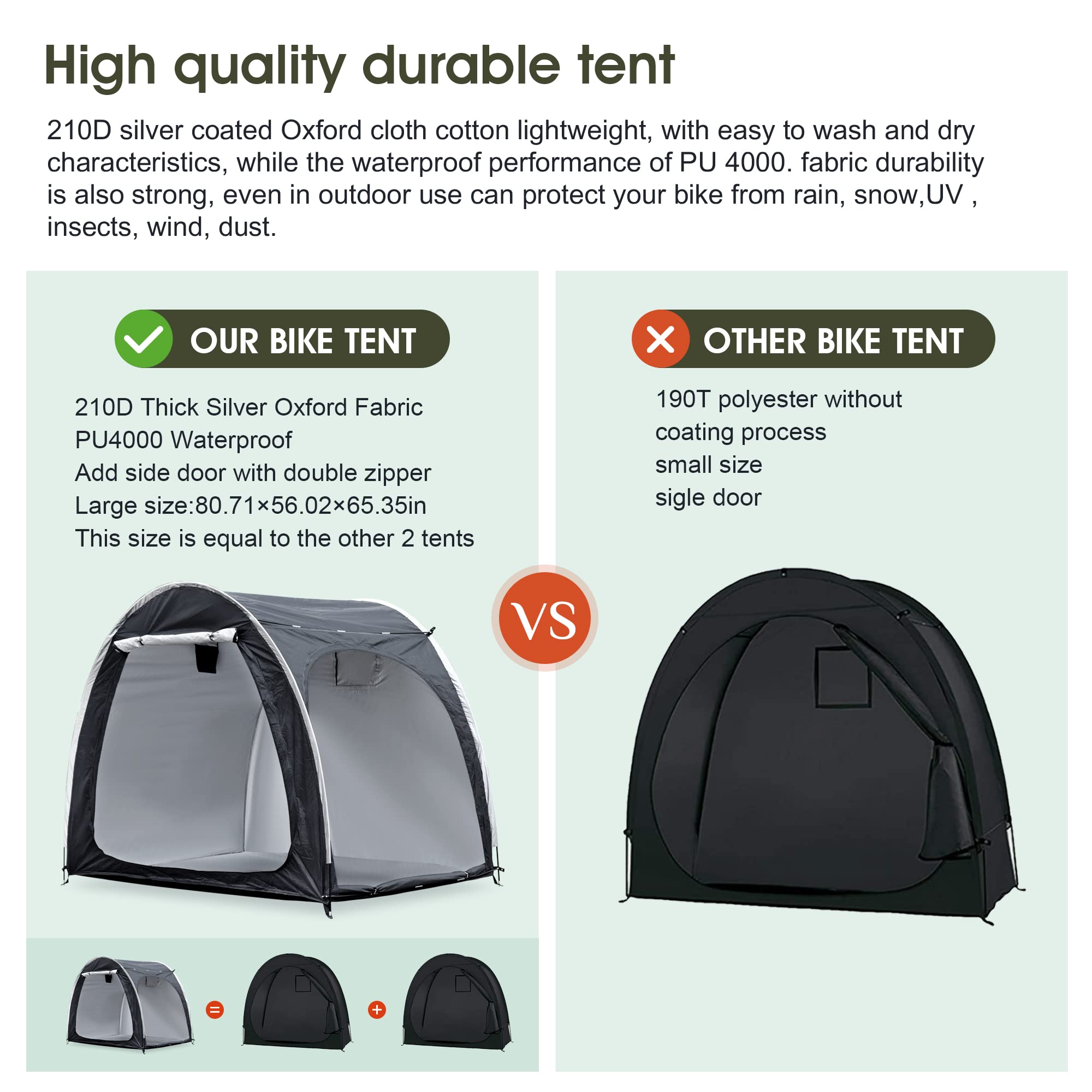 Amazon.co.jp: 自転車カバー収納 アウトドア ポータブル 自転車テント